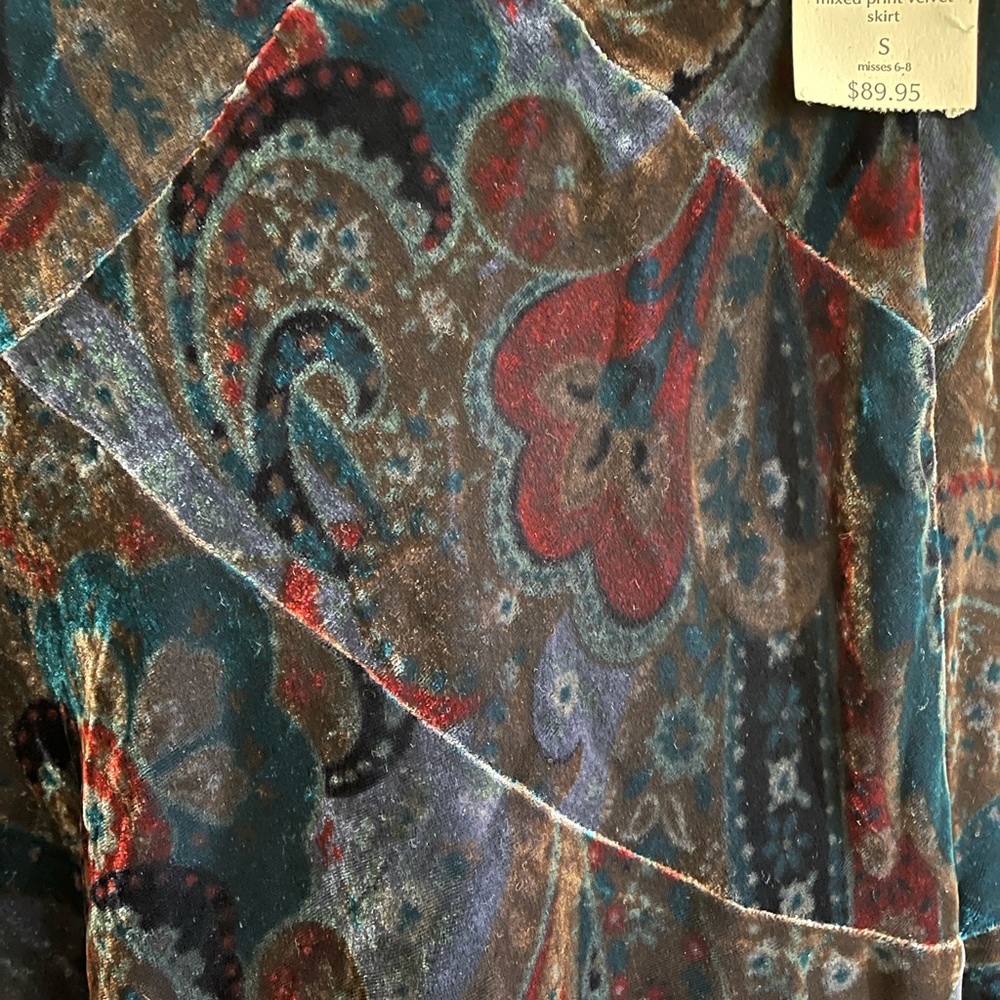 Velvet Paisley Coldwater Creek Skirt